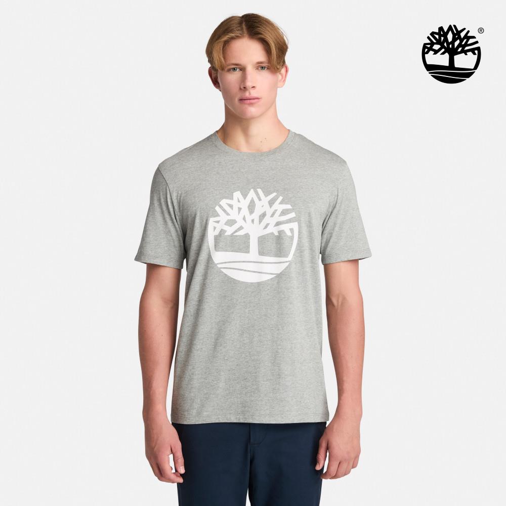 Timberland 男款灰色LOGO短袖T恤|A6281V91