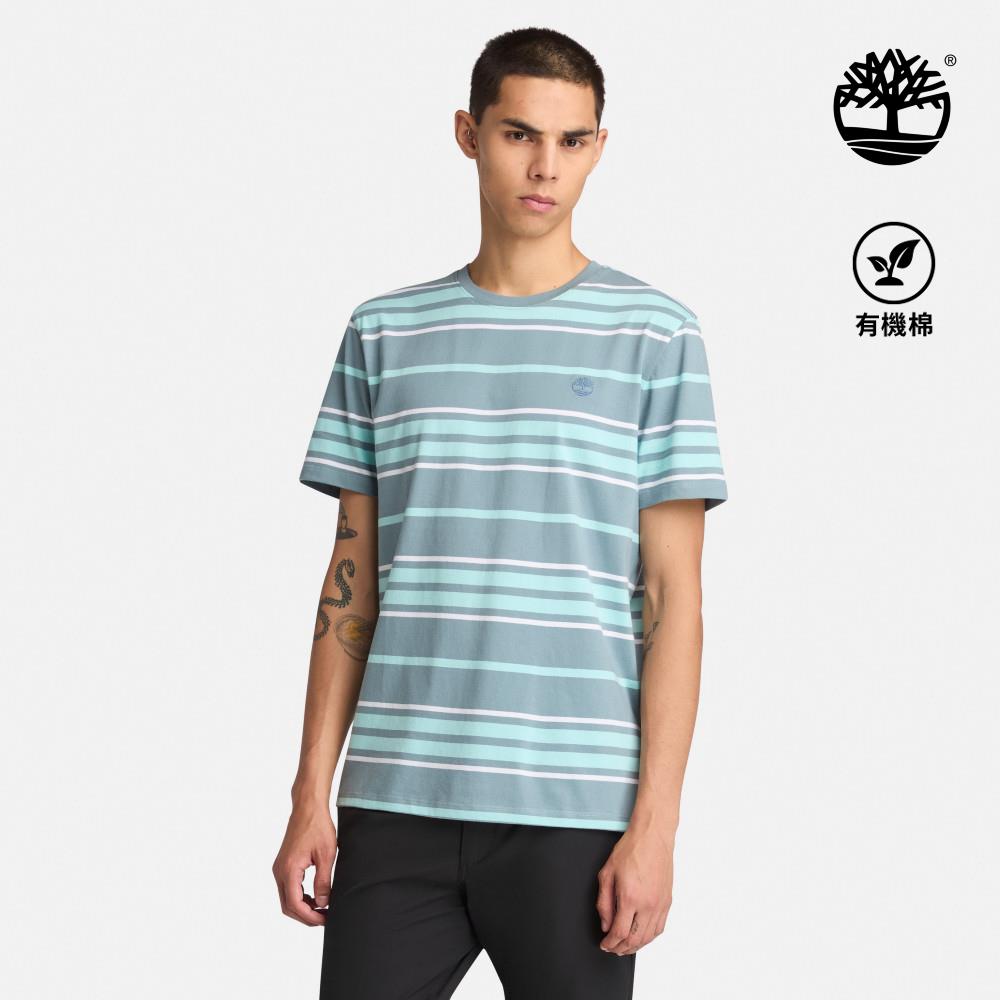 Timberland 男款淺藍色條紋短袖T恤|A6BDVERW