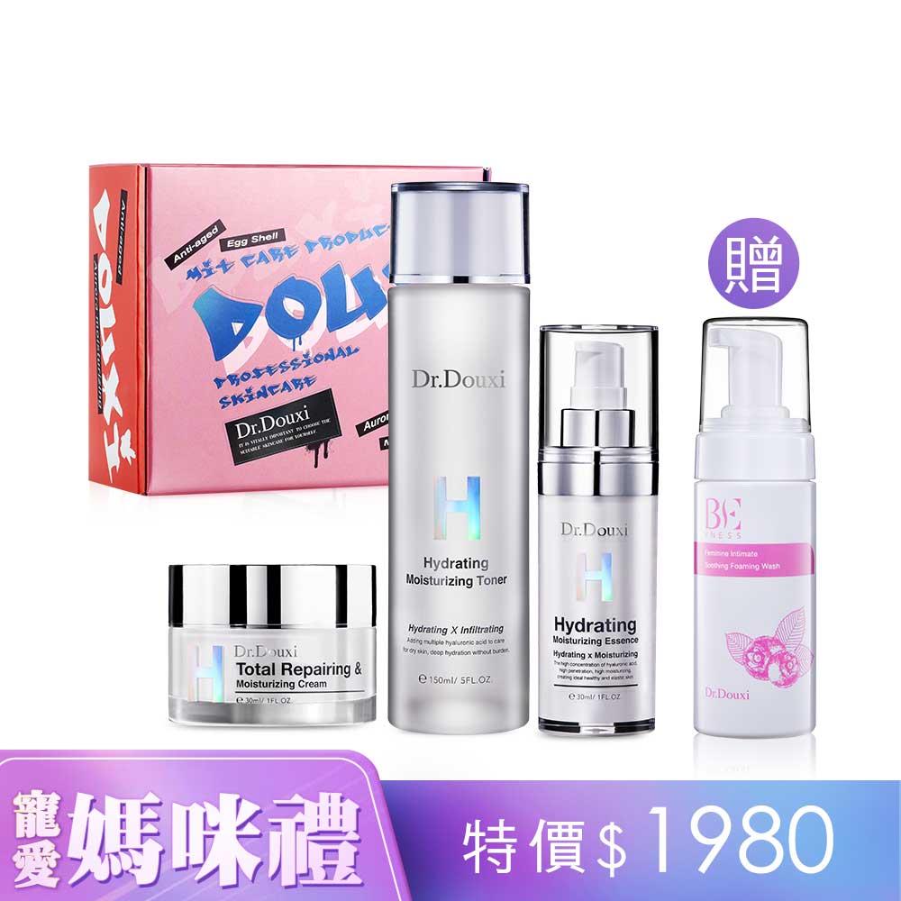 寵愛清爽水潤禮盒(透顏露150ml+玻尿酸精華30ml+全效霜30ml) 贈私密慕絲150ml(一般型)