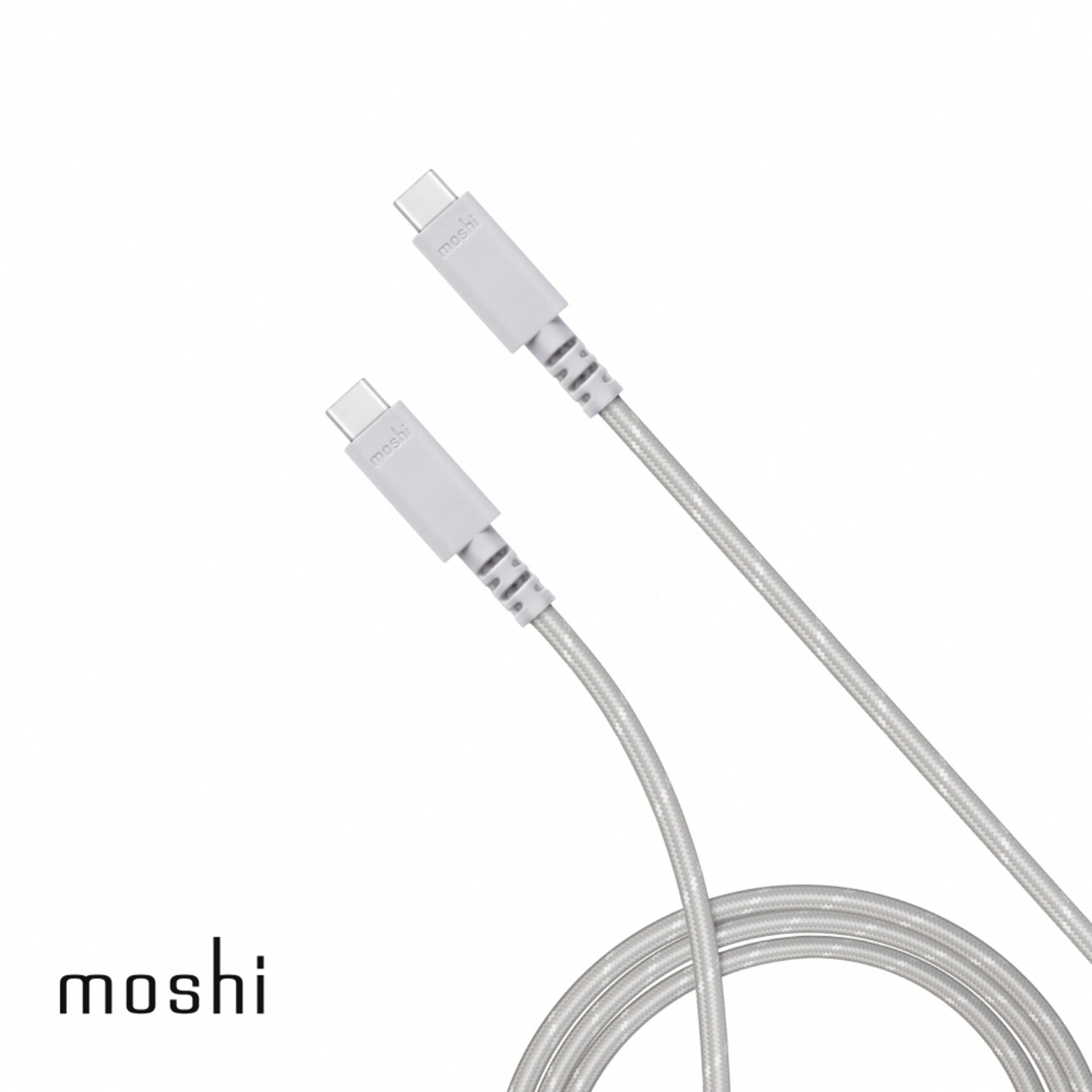 【Moshi】充電傳輸編織線灰色(2.0m)(適用機型配備USB-C的手機及電腦)