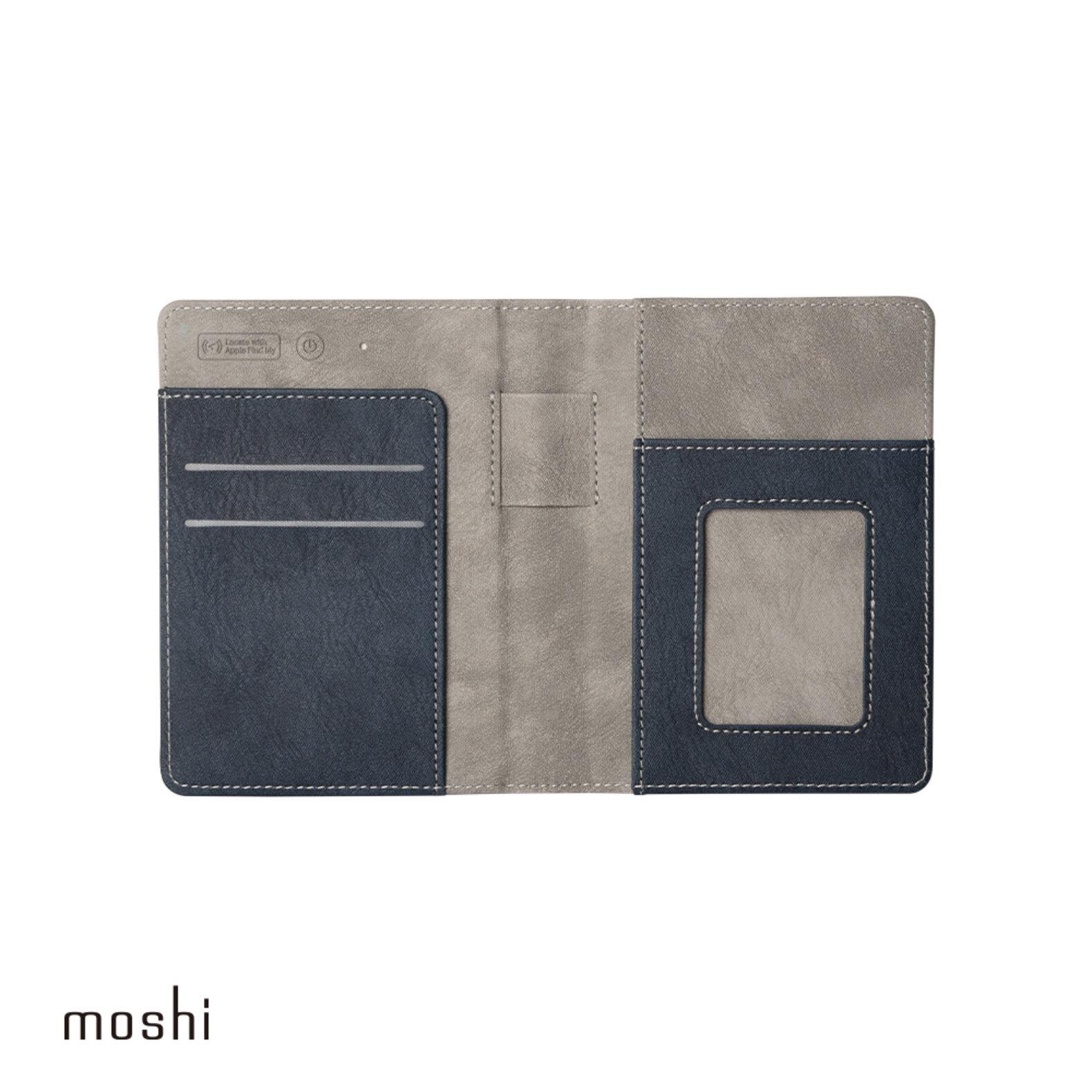 【Moshi】定位護照夾午夜藍(支援MagSafe無線充電)