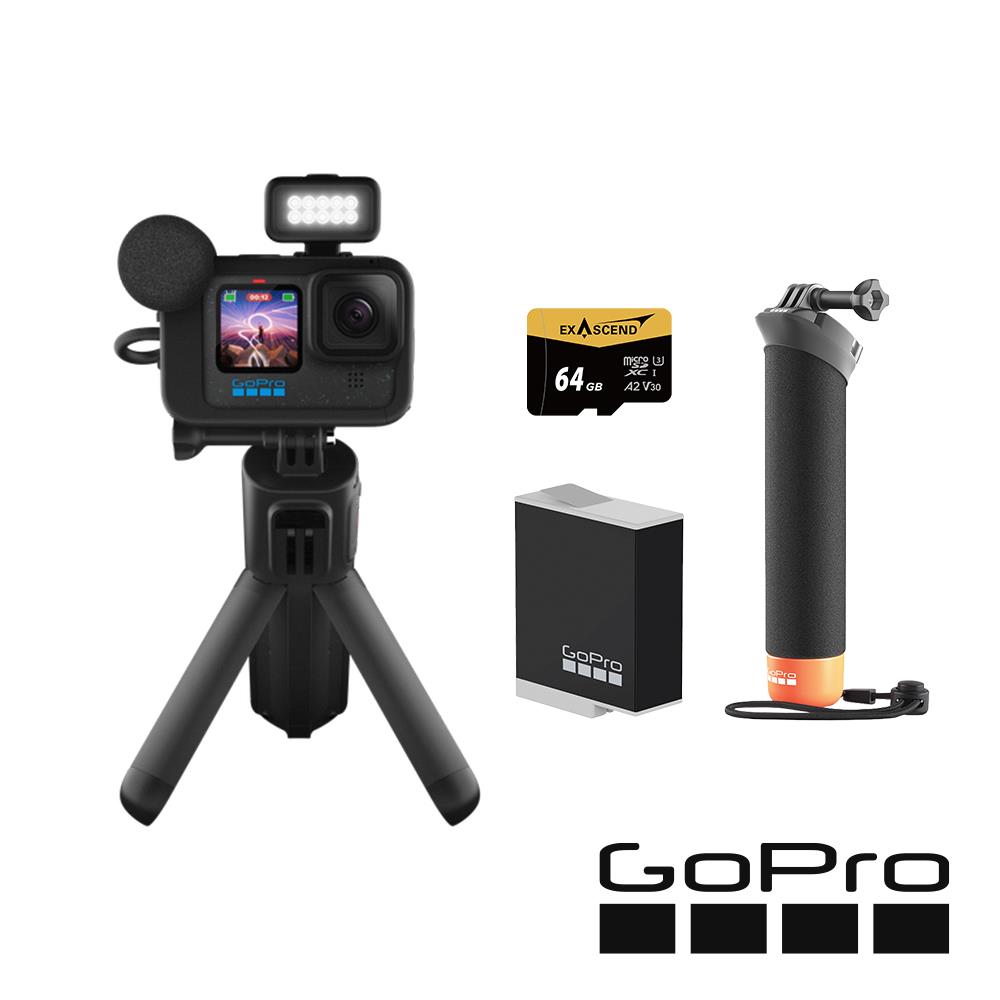 【GoPro】HERO12 Black CE創作者水上漂浮套組 (HERO12創作者套組+原廠漂浮手把＋Enduro原廠充電電池+64G記憶卡) 正成公司貨