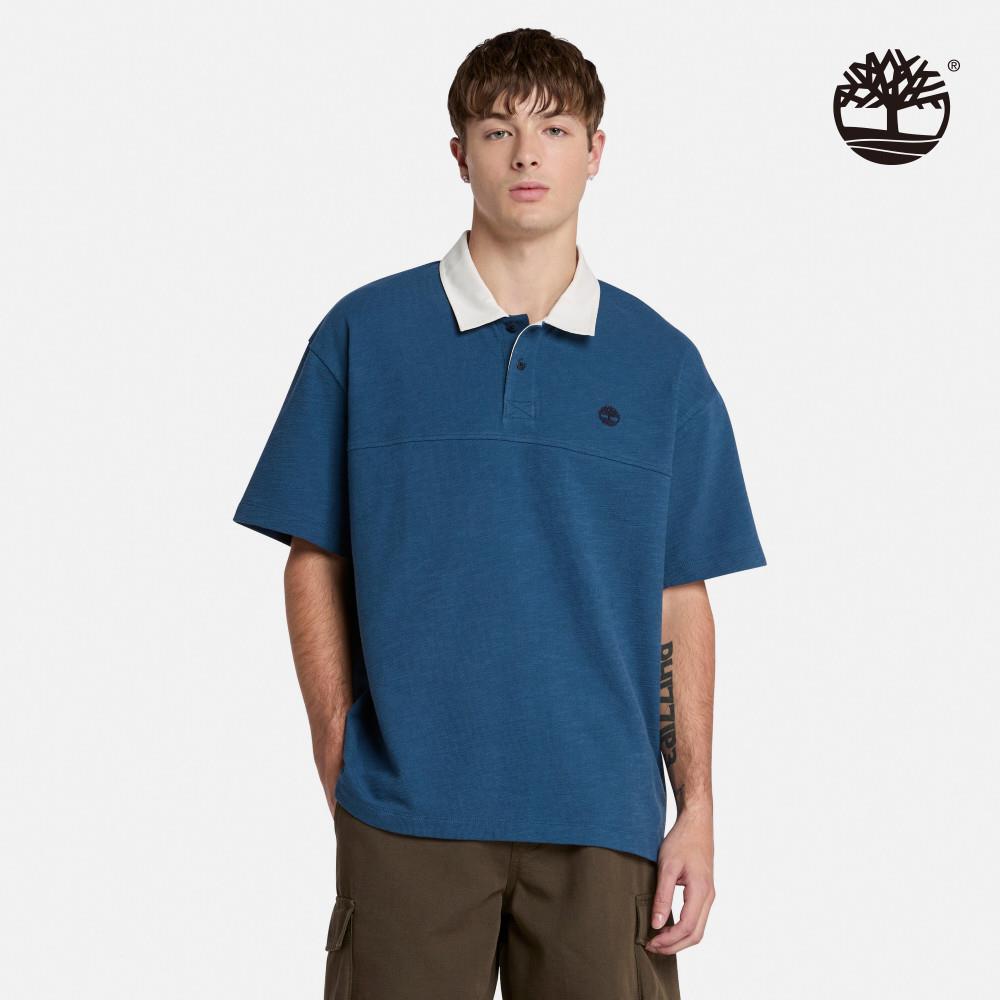Timberland 男款靛藍色短袖Polo衫|A69W3288