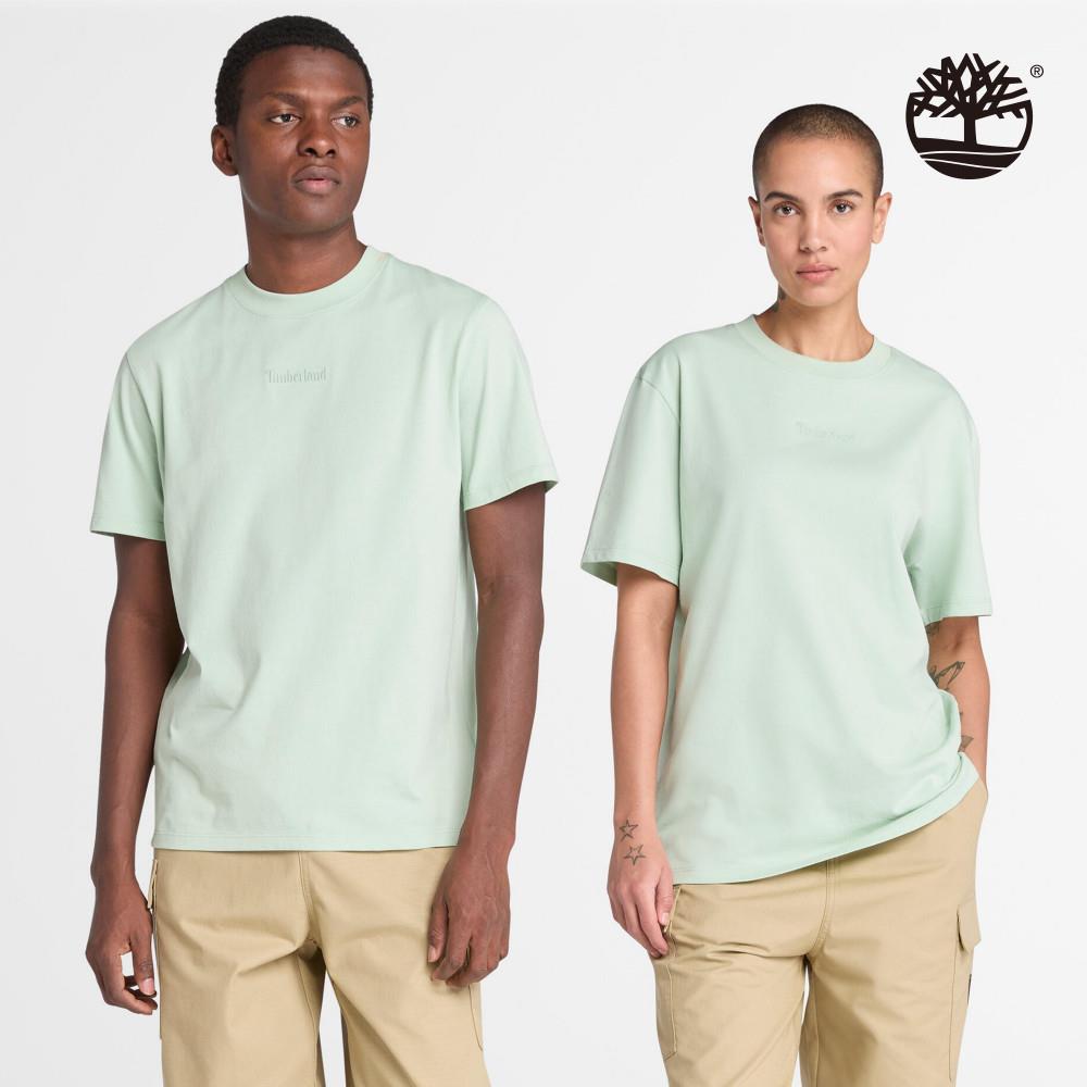 Timberland 中性薄荷綠LOGO休閒短袖T恤|A6BD8ENE