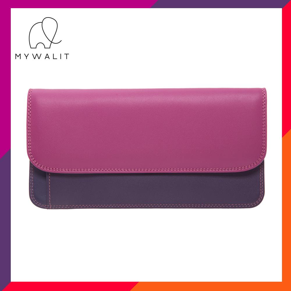 【MYWALIT】俐落翻釦長夾-莓果紫 1232-75A