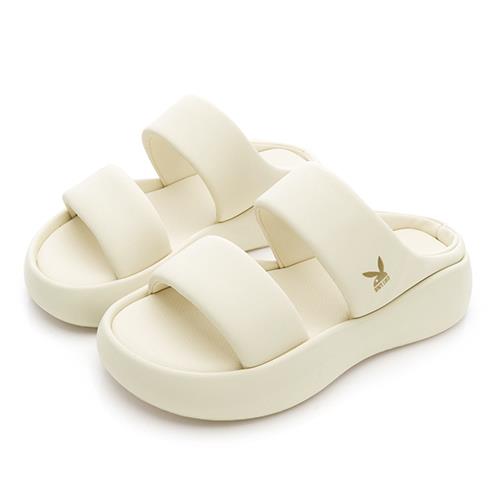 ⚡夏季應援 BIG SALE｜PLAYBOY 軟綿Q彈PLUS 寬帶雲朵厚底拖鞋-米(PY1109)