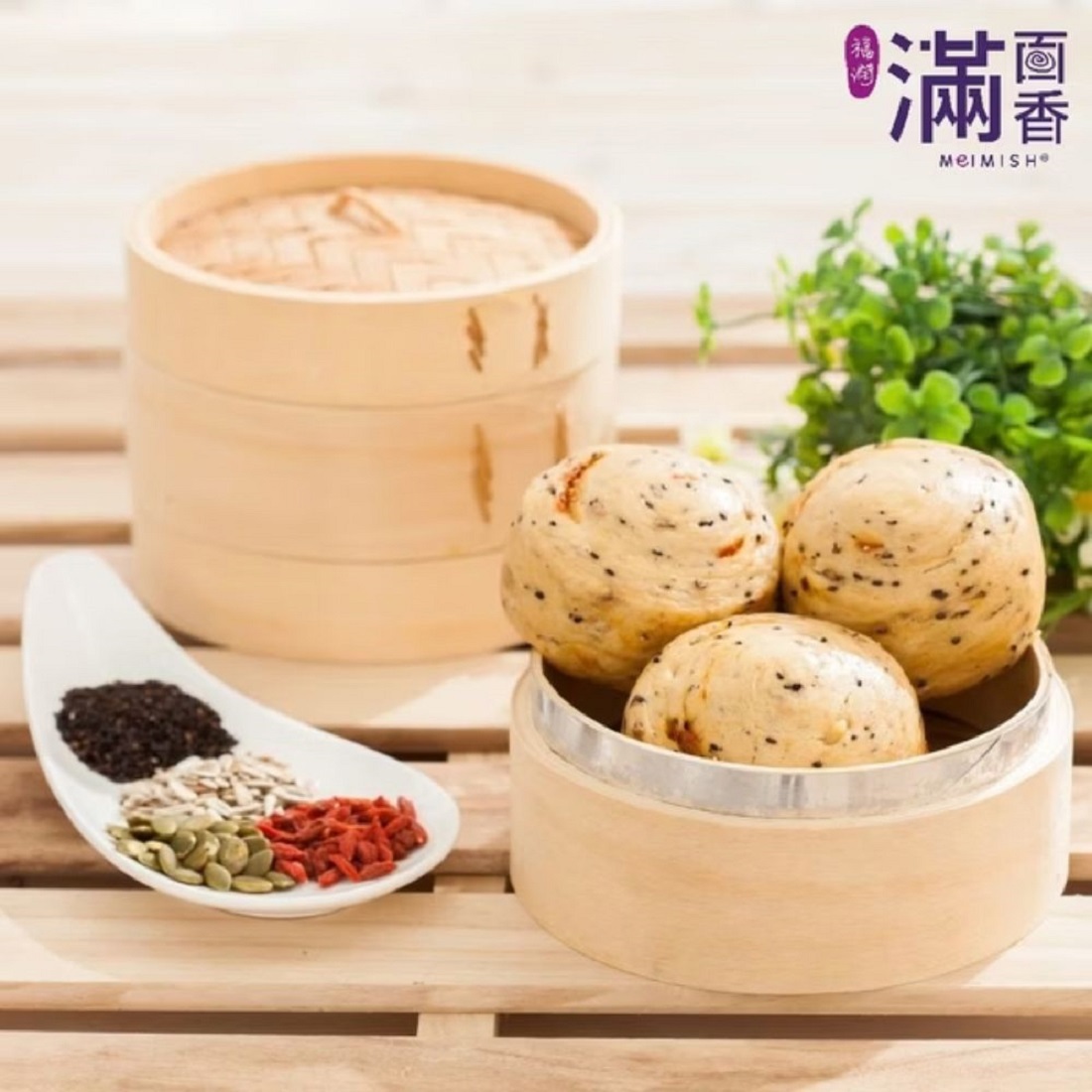 【滿面香】 五穀全稞麥饅頭　(400克/包)