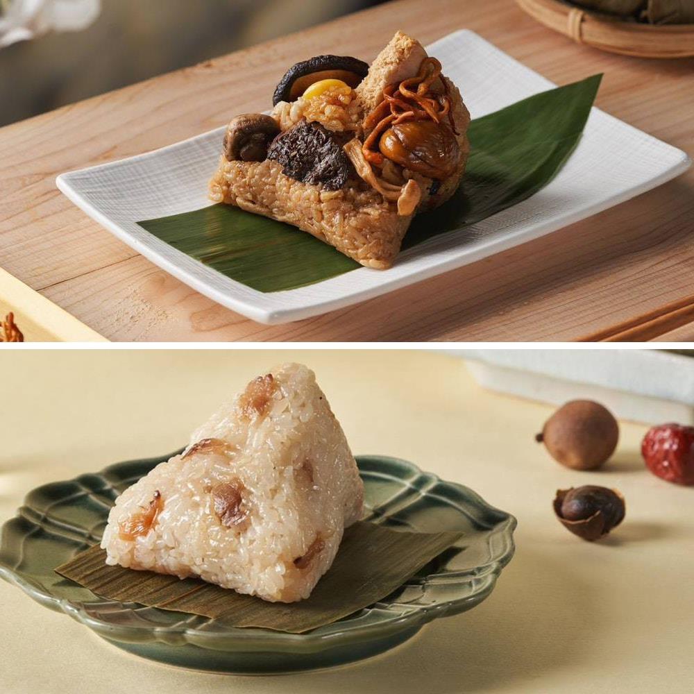 *端午節快樂🐲【圓山大飯店】素釀雙珍禮盒(羊肚菌群菇素粽x3入+桂圓高粱酒香粽x3入)