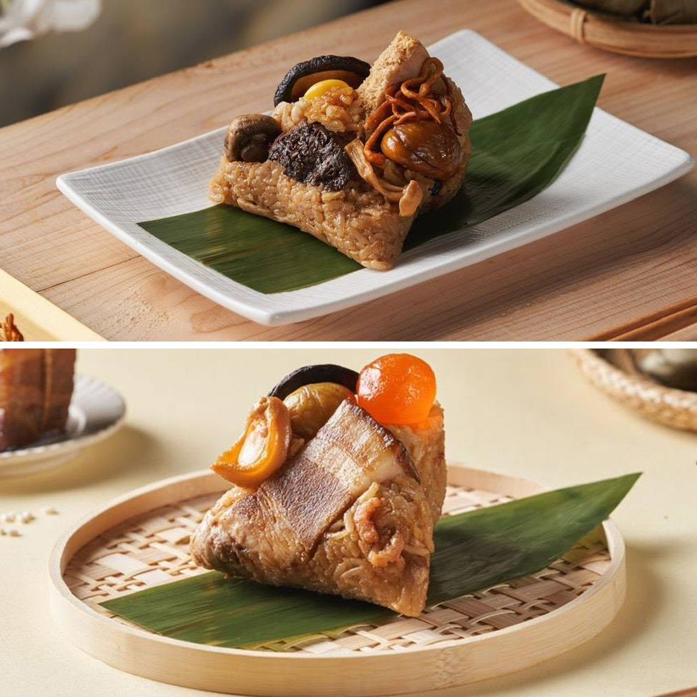 *端午節快樂🐲【圓山大飯店】山海饗宴禮盒(鮑魚東坡粽x3入+羊肚菌群菇素粽x3入)