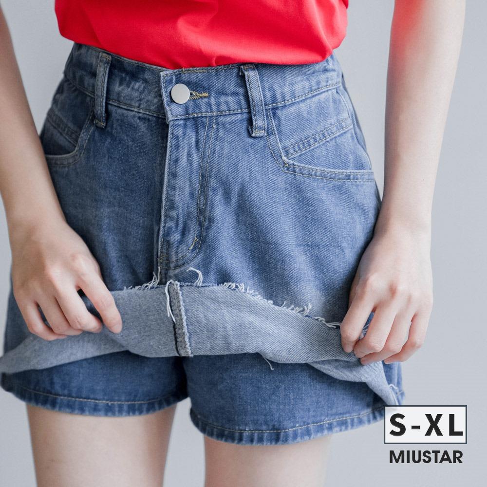 現貨★後鬆緊手刷牛仔口袋短褲(共1色，S-XL)0422 【NR0656】
