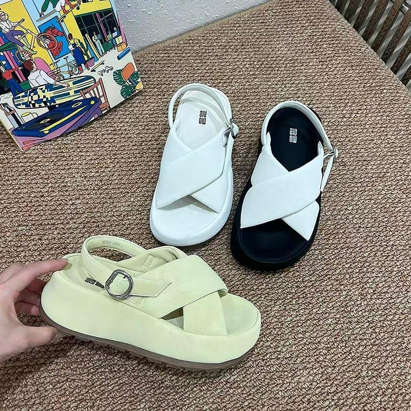 韓版 軟底增高基本款百搭涼鞋