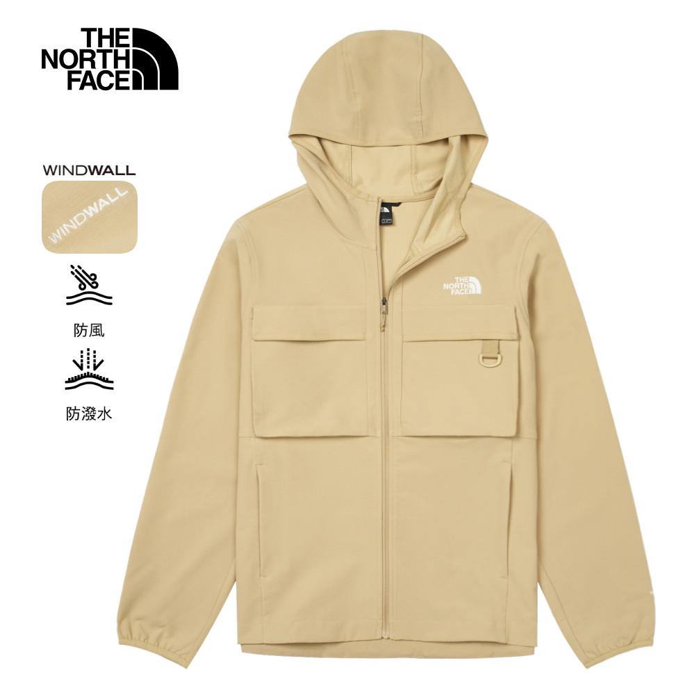 【特降】The North Face北面男款卡其色DWR防潑水輕量風衣｜83TLLK5
