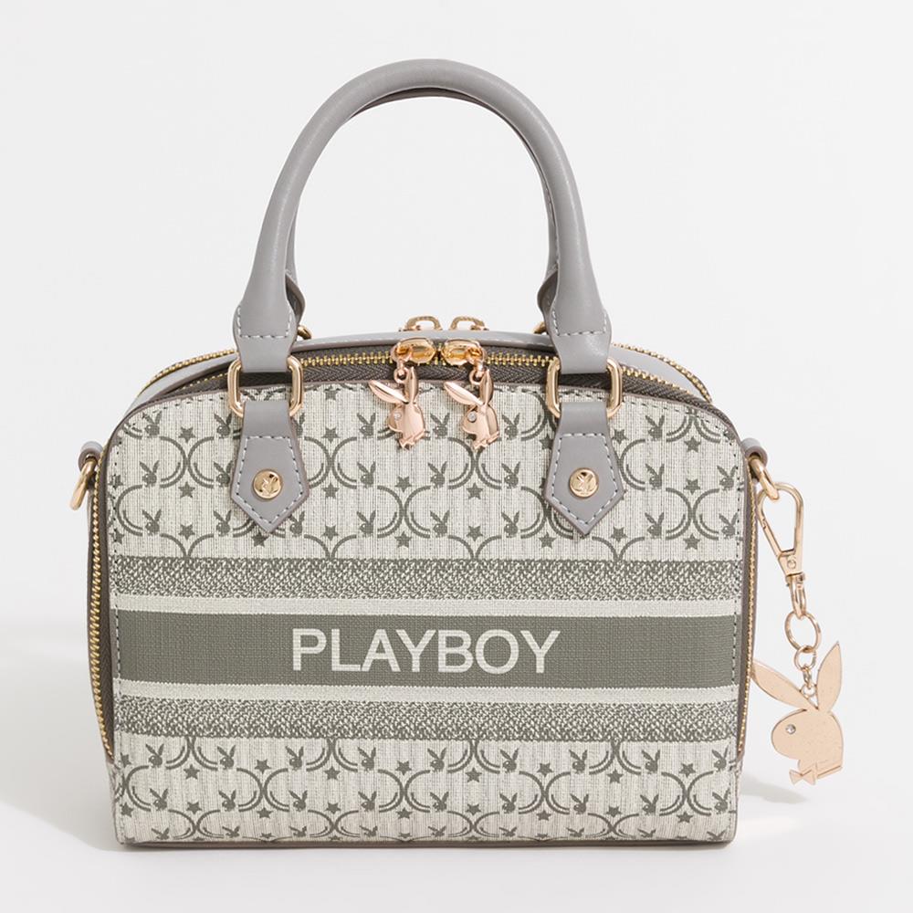 PLAYBOY-Miss bunny系列 手提包附長背帶-灰色(531-0316-05-7)