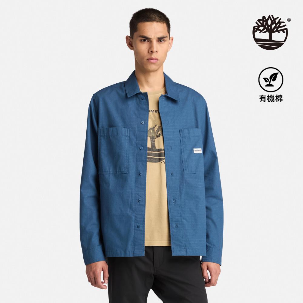 Timberland 男款靛藍色長袖襯衫外套|A6AV2288