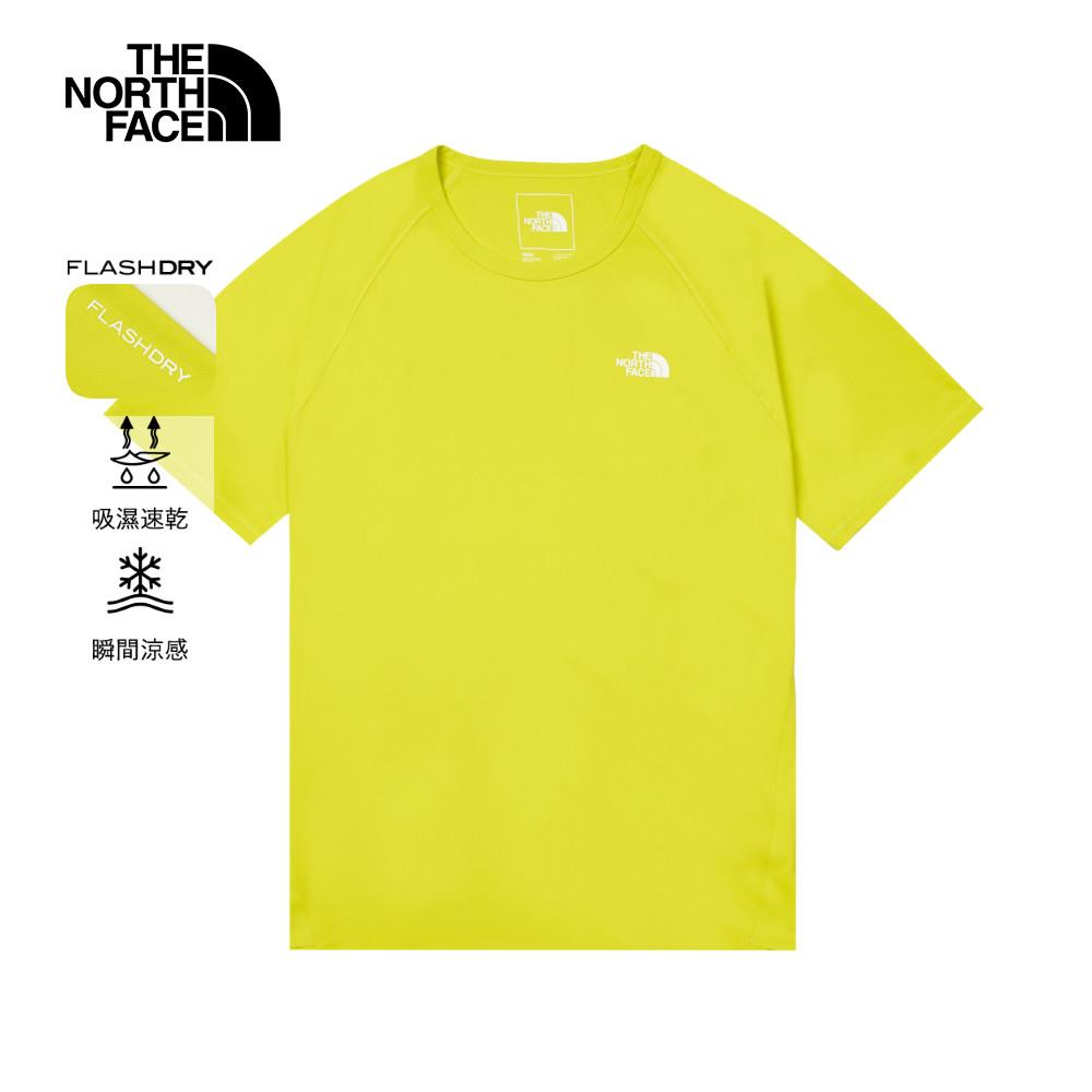 The North Face北面男款綠色UPF防曬短袖T恤｜87W7JE3