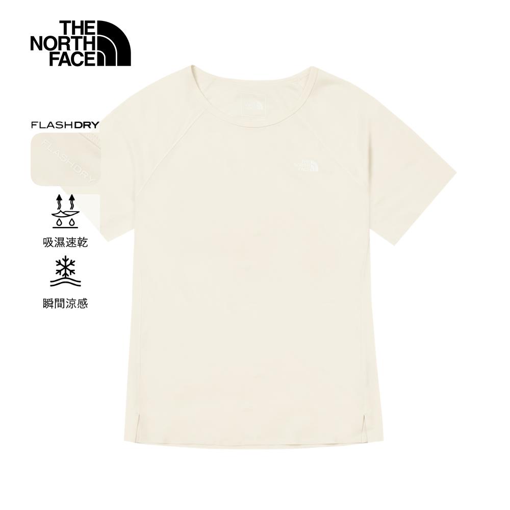 The North Face北面女款米白色UPF防曬短袖T恤｜8CYYQLI