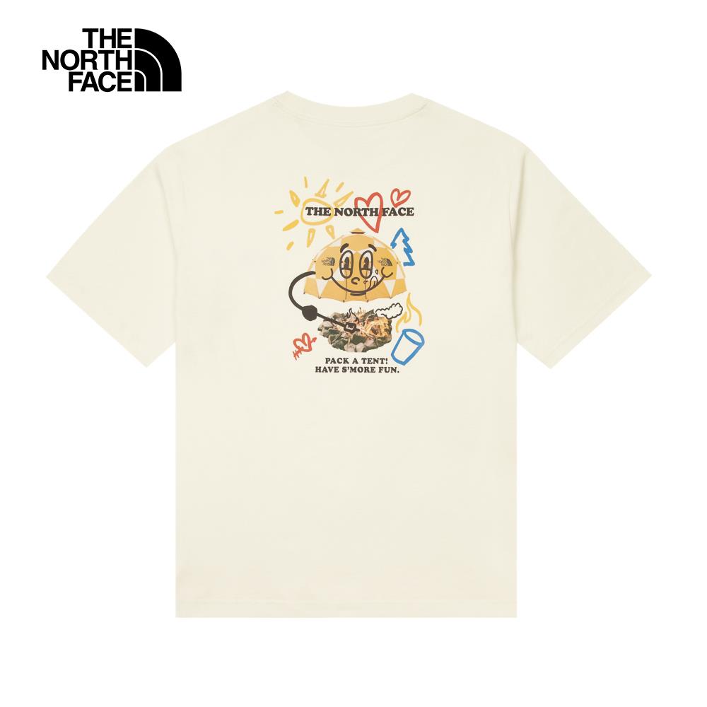 ❤️情侶款推薦❤️  T️he North Face北面男女款米白色露營趣純棉短袖T恤｜8D85QLI