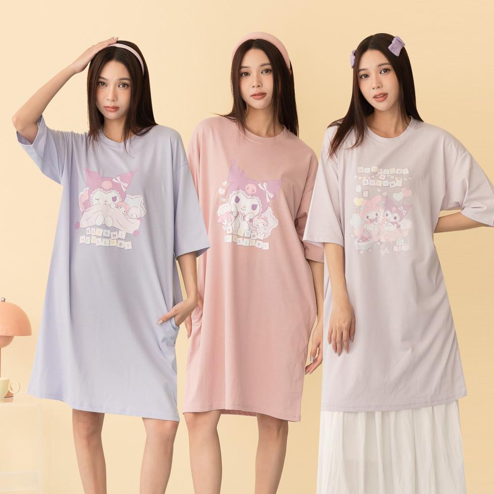 天藍小舖-酷洛米&美樂蒂居家服/長版上衣-共3色-$490【A28280420】