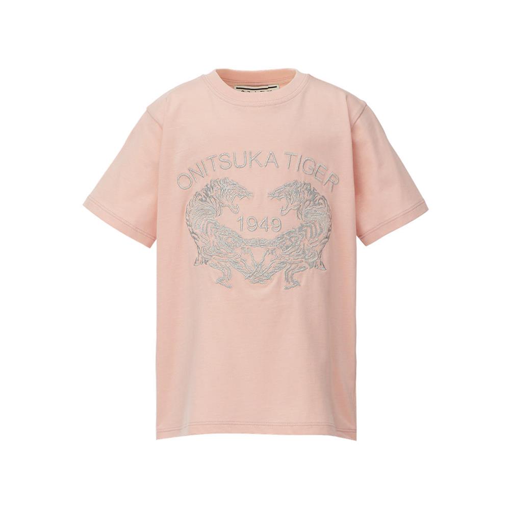 【KIDS】粉色雙虎刺繡兒童短袖上衣｜2184A271-700