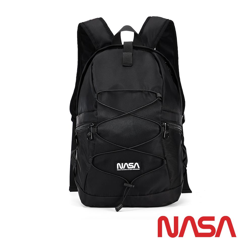 【NASASPACE】輕量抽繩雙肩後背包-星際黑(NA20011-02)