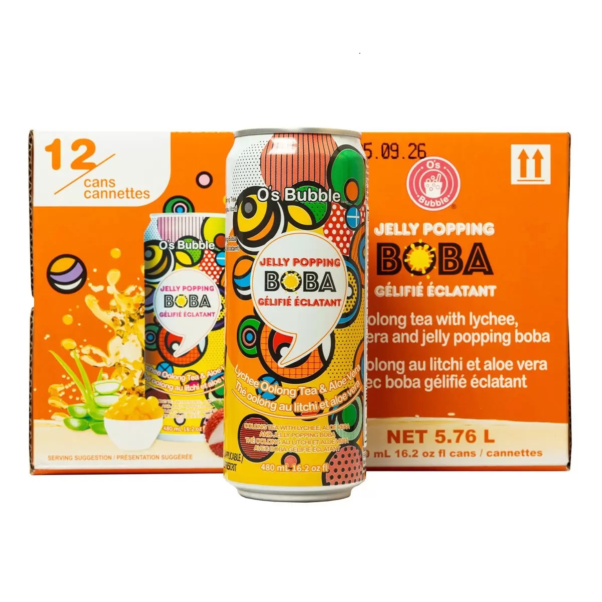 【美式賣場】荔枝烏龍茶蘆薈爆珠飲(480mlx12)(效期至2026/02/05)