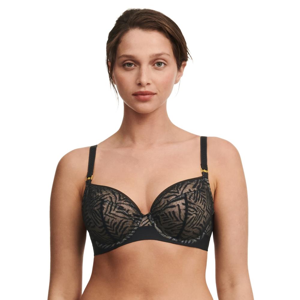 5折起【Chantelle】三片裁無襯內衣>D-F罩杯>黑色(21T10_011)【Graphic Allure】
