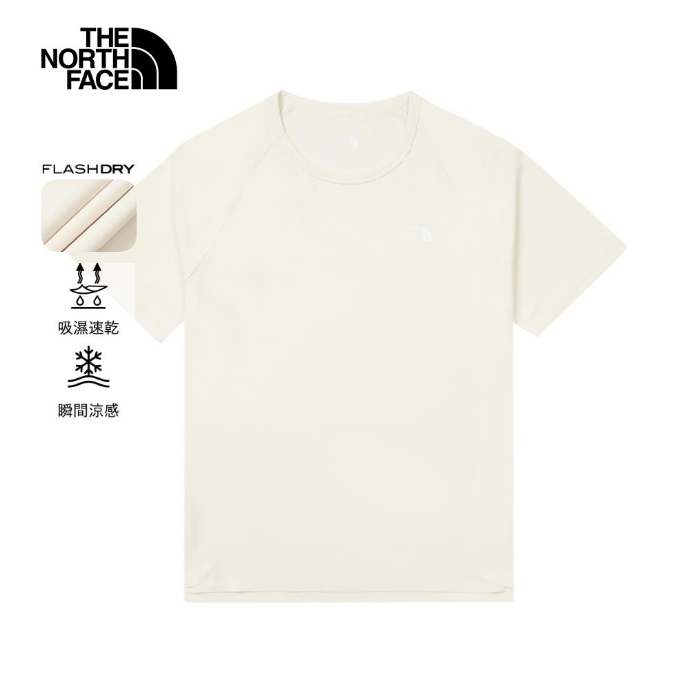 The North Face北面男款米白色UPF防曬短袖T恤|87W7QLI