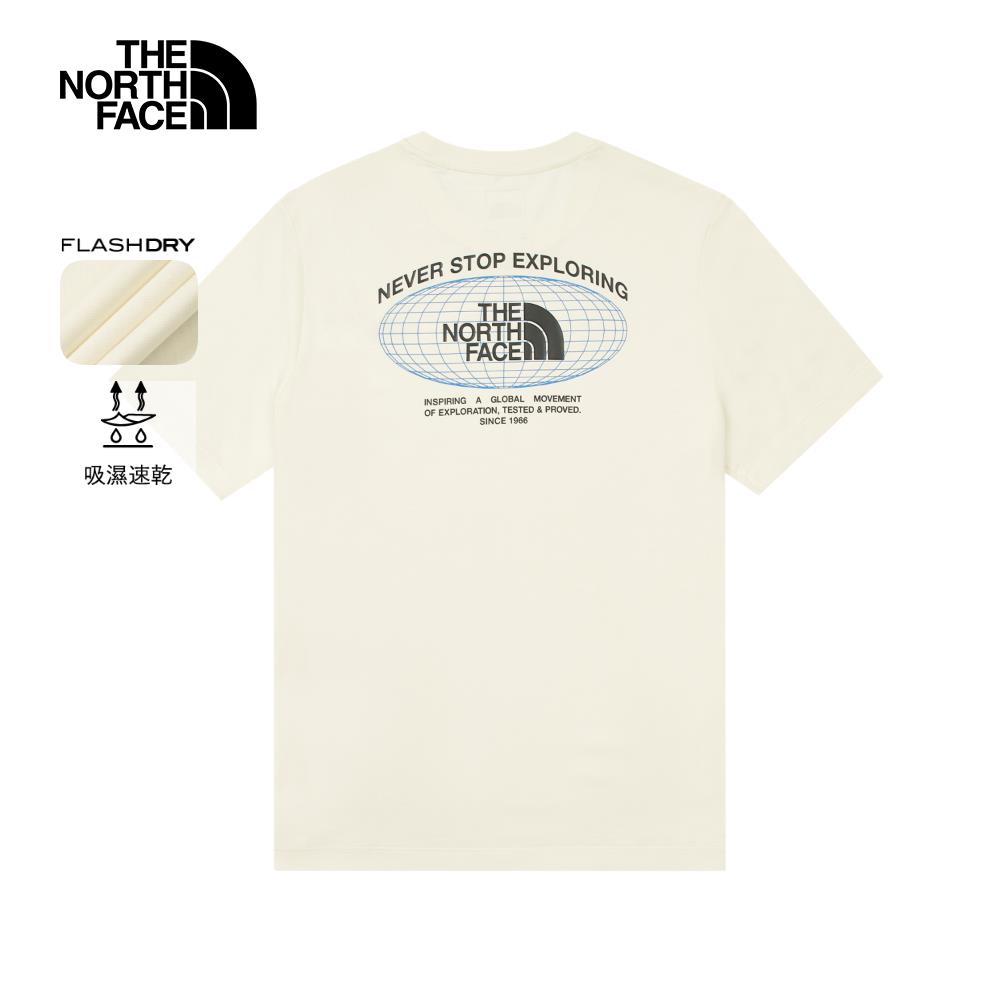 The North Face北面男款米白色吸濕排汗短袖T恤｜8DE7QLI