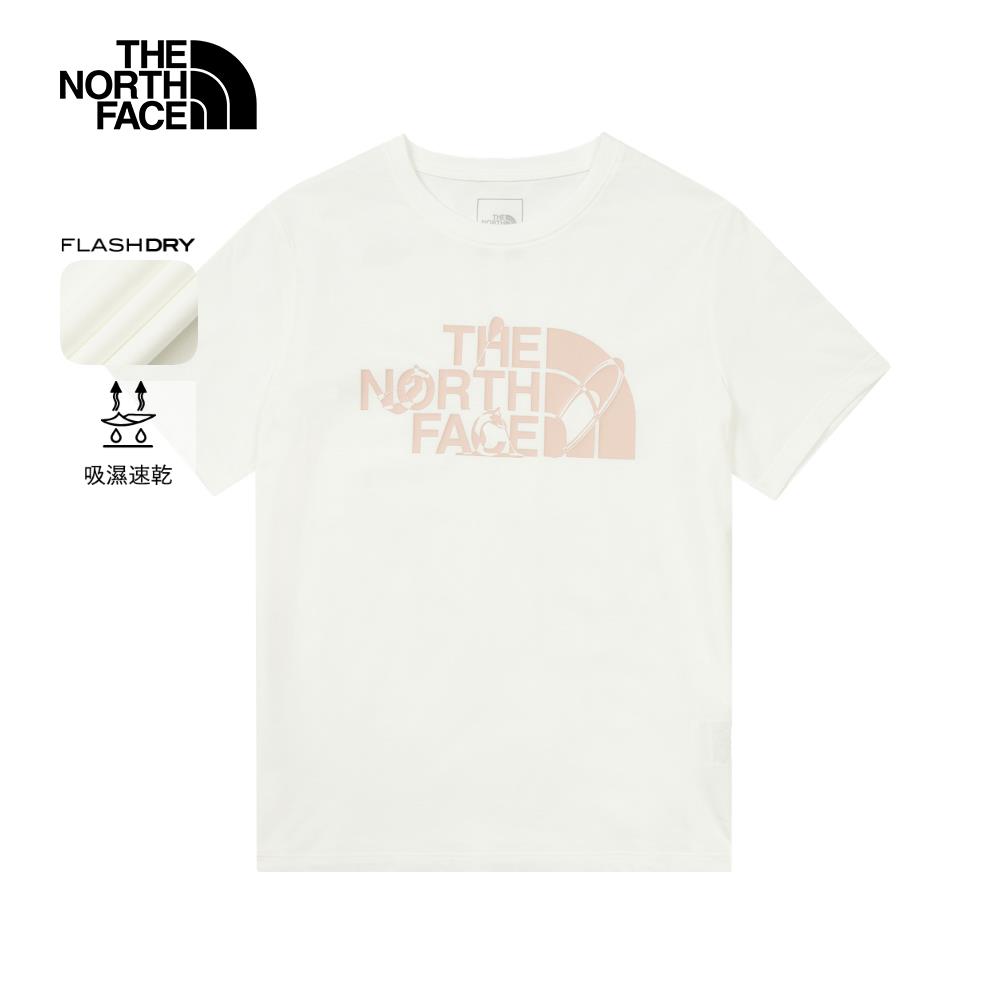 ❤️情侶款推薦❤️The North Face北面女款白色吸濕排汗短袖T恤｜8D7PFN4