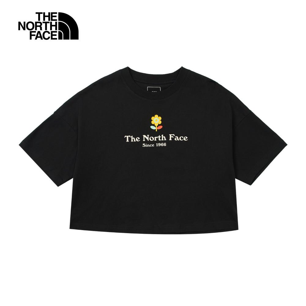 ❤️情侶款推薦❤️The North Face北面女款黑色純棉短版短袖T恤｜8DCEJK3