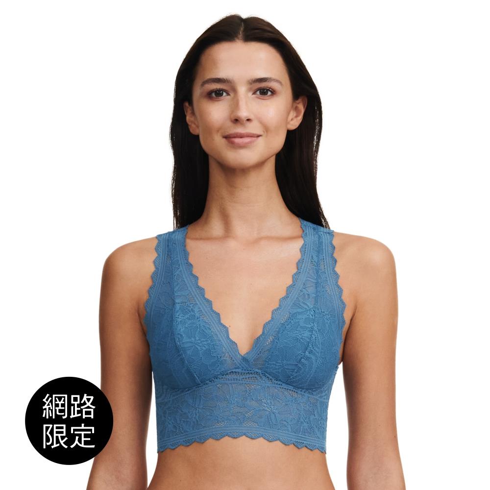 5折起【Chantelle Easy Feel】蕾絲短襯內衣>S-L>單寧藍(94270_00C)【Floral Touch】