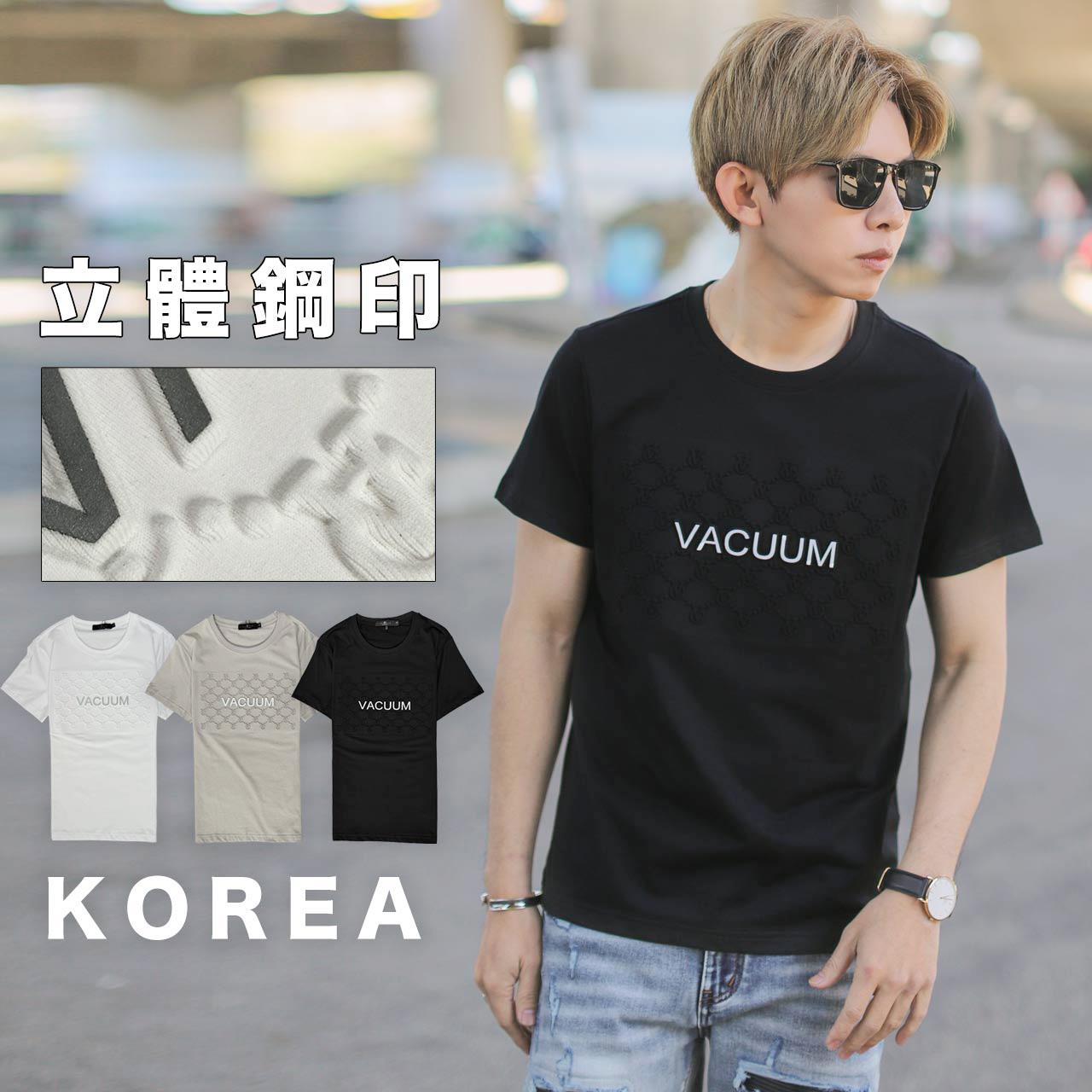 【NB1873J】韓國製立體鋼印VACUUM反光文字彈力短TEE(LE-BM755)