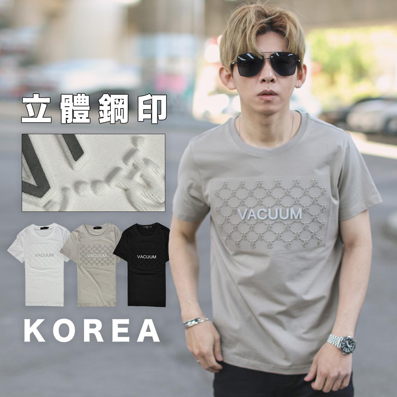 【NB1873J】韓國製立體鋼印VACUUM反光文字彈力短TEE(LE-BM755)