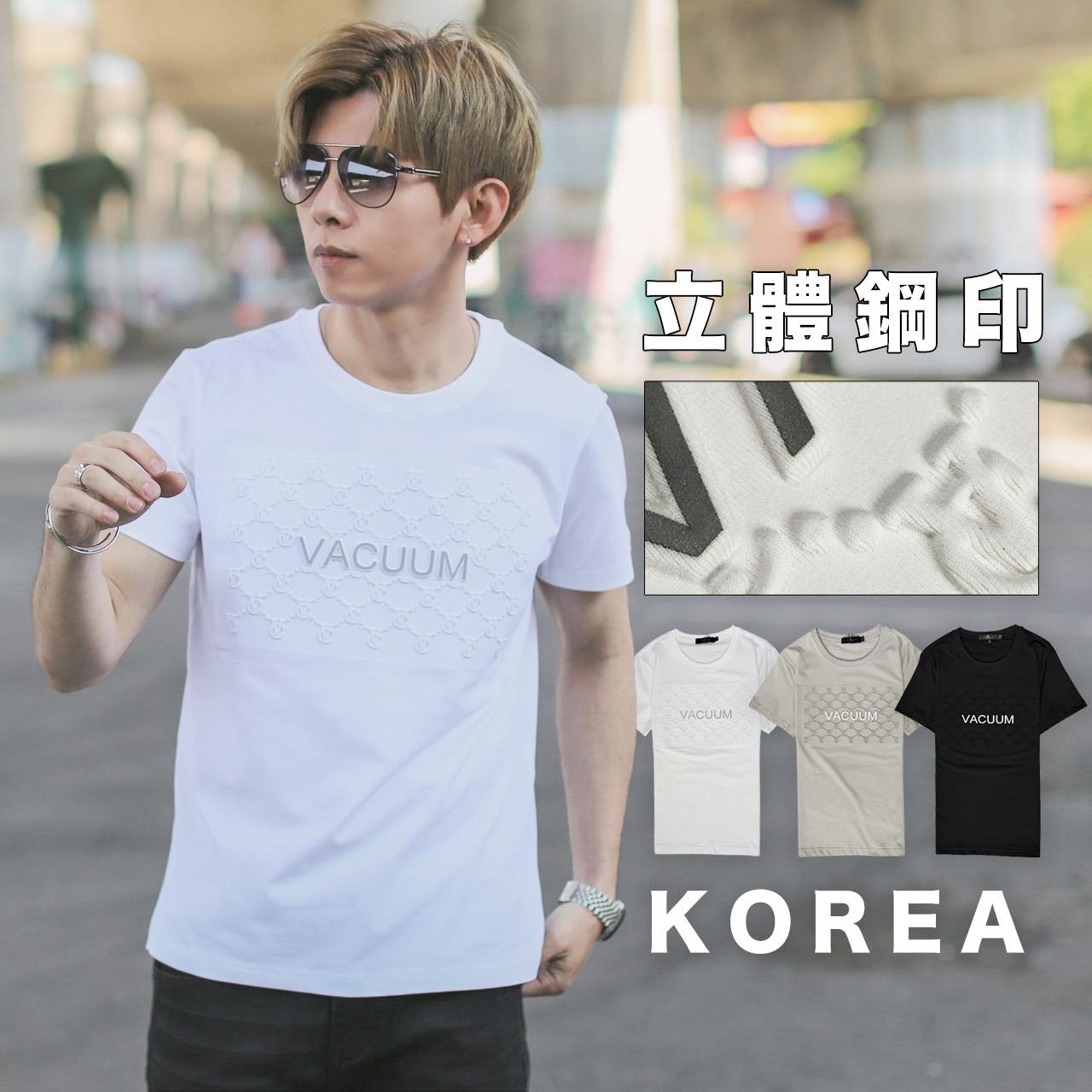 【NB1873J】韓國製立體鋼印VACUUM反光文字彈力短TEE(LE-BM755)