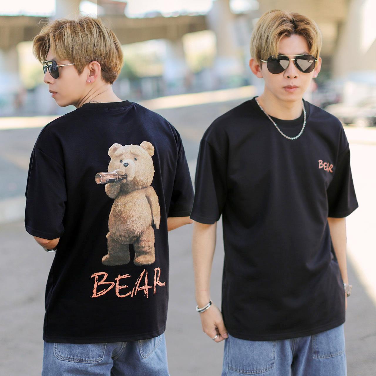 【NB1875J】BEAR啤酒小熊落肩短TEE(GB69763)