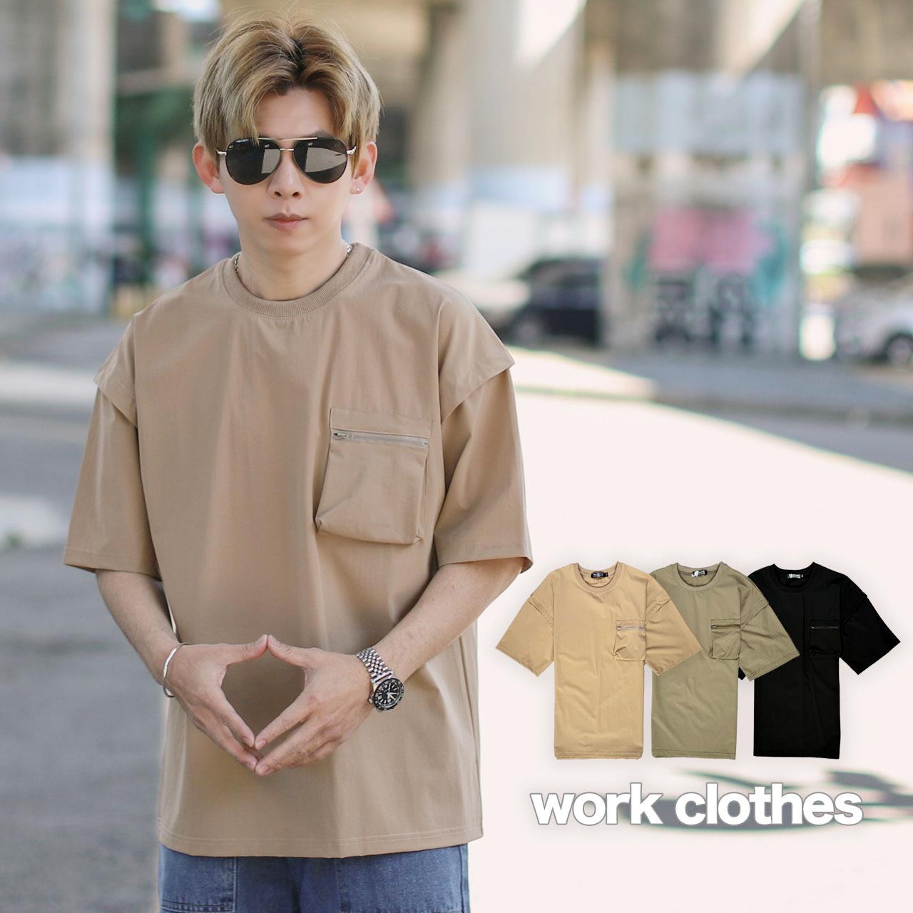 【NB1880J】工裝立體口袋落肩接袖寬版落肩短TEE(GB69728)