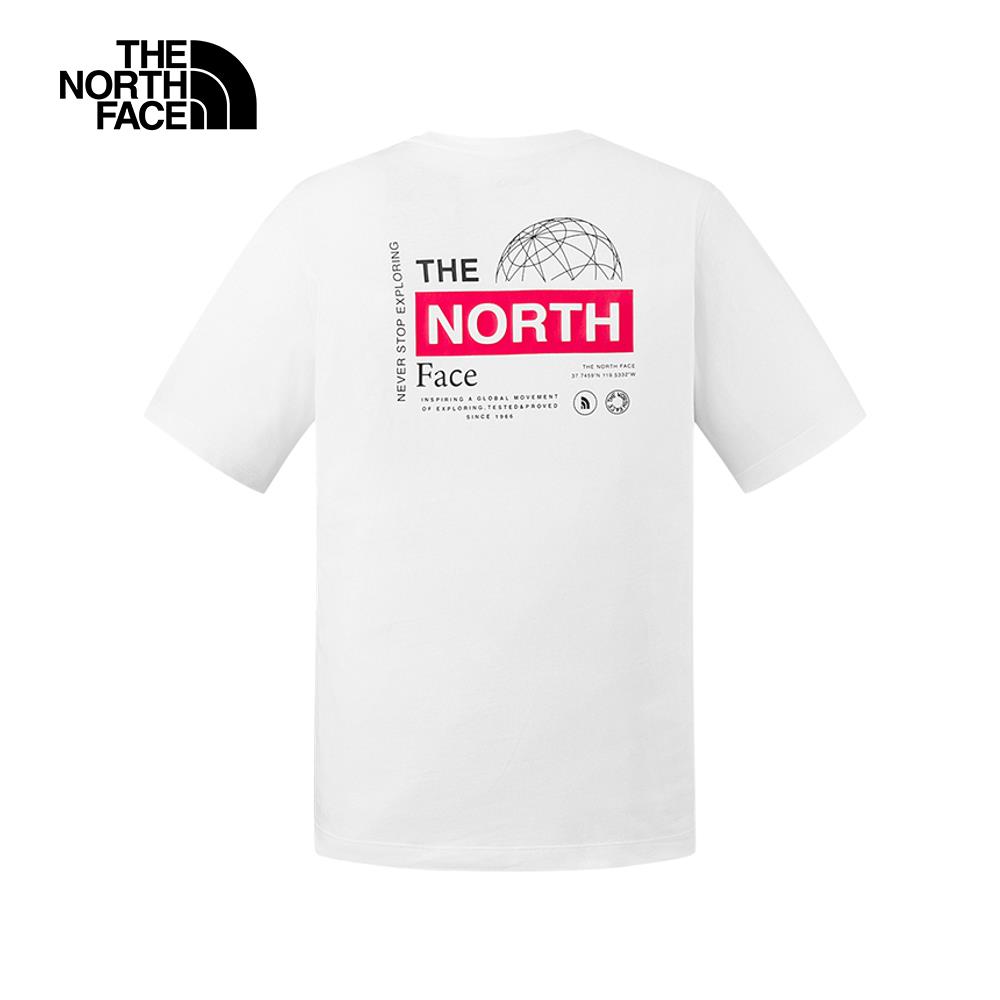 T️he North Face北面男女款白色純棉舒適短袖T恤｜8GZ7FN4