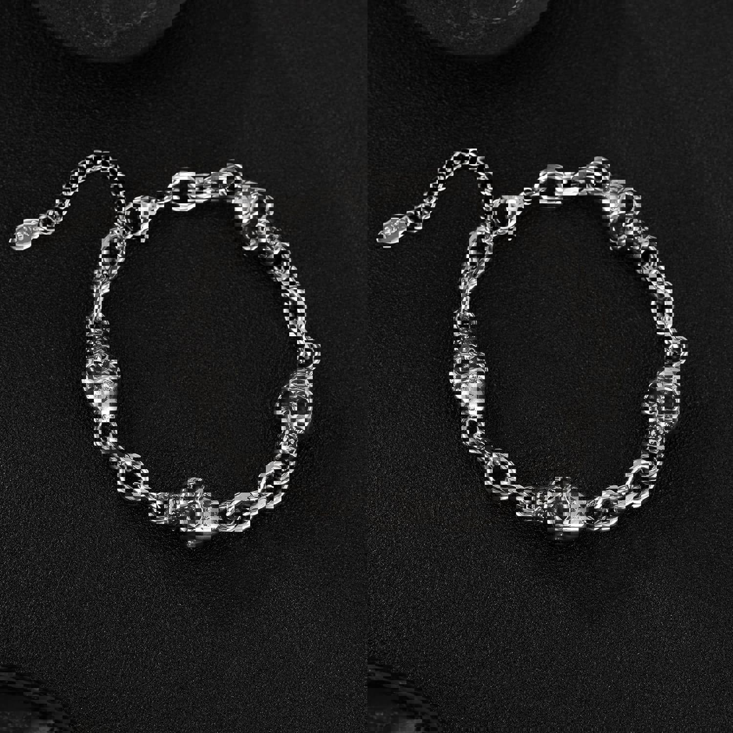 龐克風個性骷顱頭精鋼手鍊 韓系手環 男生飾品 潮流配件 重機手鍊 潮流手鍊【NZGS1610】