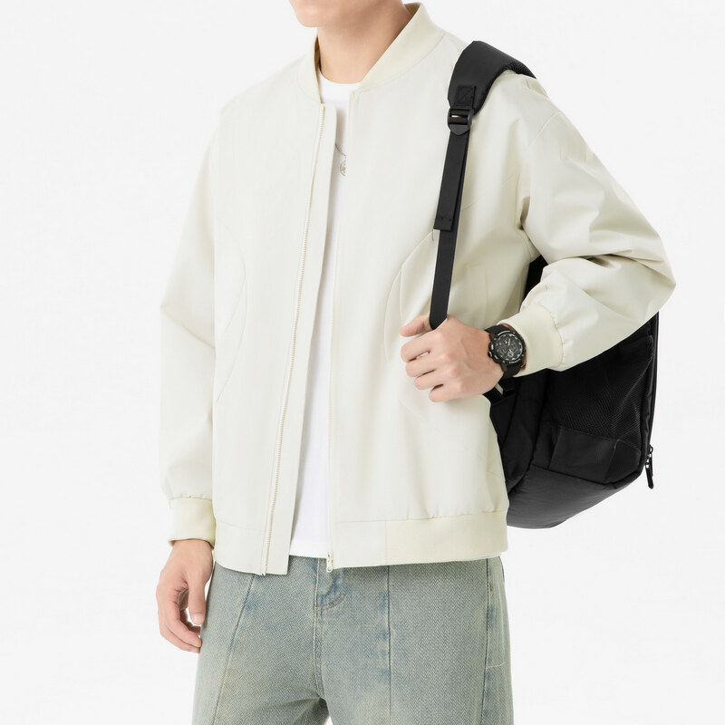 素面百搭立領防風夾克外套 男生外套 運動外套 薄款外套 防風外套 教練外套 機車外套【NZJK202】