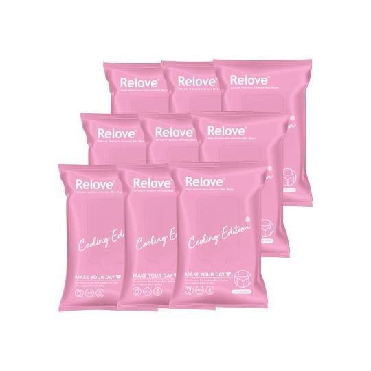 【Relove】涼感私密弱酸平衡濕紙巾(15張/包)x9