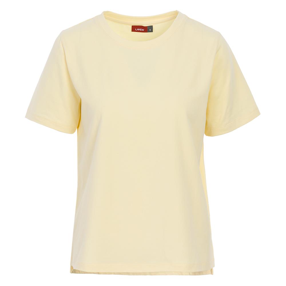 棉感彈力開衩T-shirt-淡檸黃(女266114912)