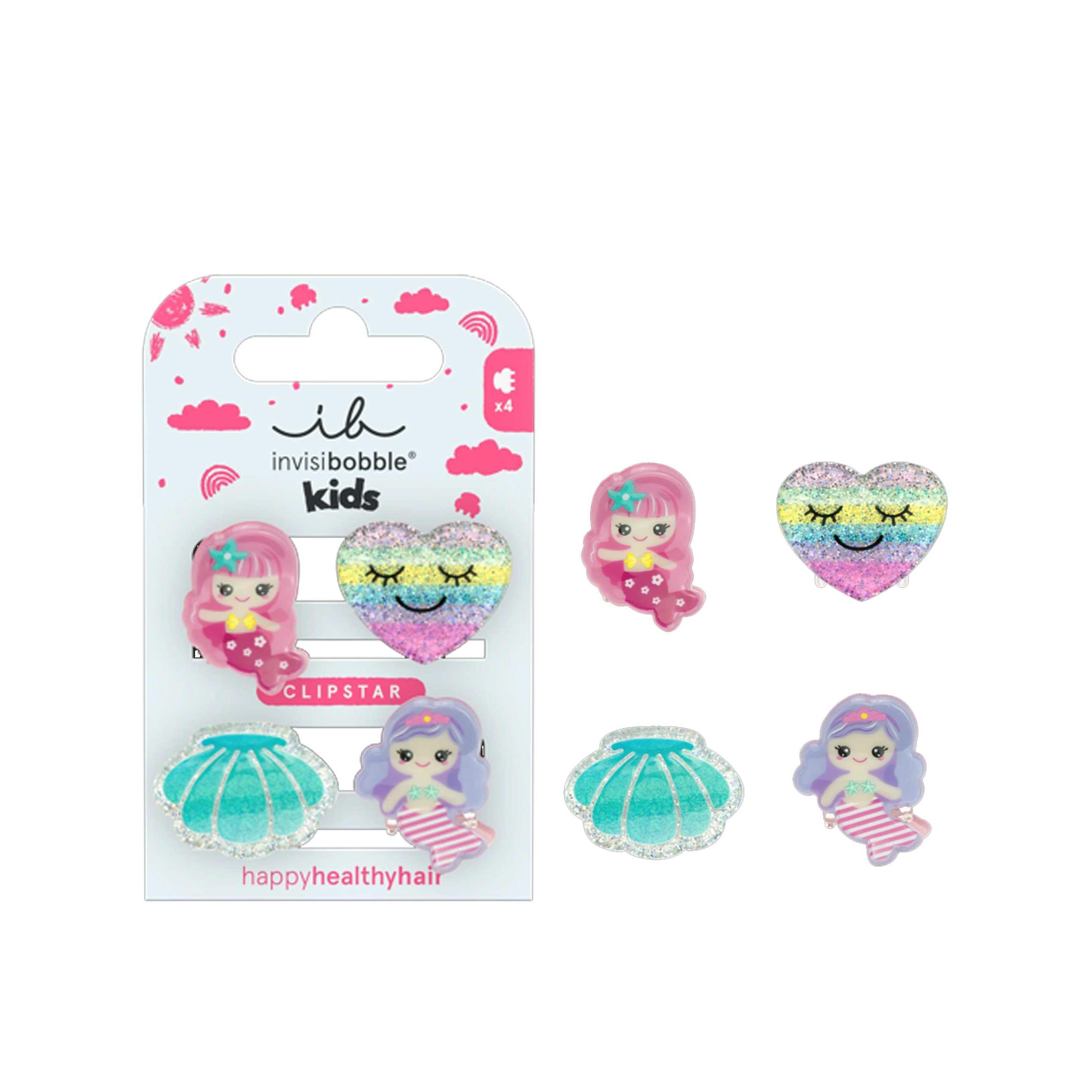 9折【新品上市】｜小朋友鯊魚夾 XS 夢幻美人魚 4入 -invisibobble神奇魔髮圈
