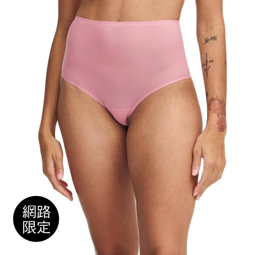 5折快閃加購【Chantelle Lab】透氣涼感無痕高腰內褲>輕柔粉(26470_0T8)【Soft Stretch】