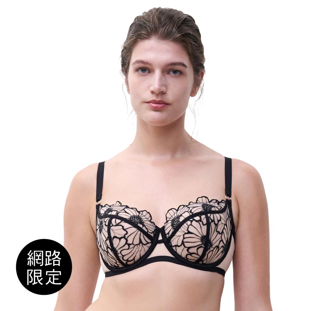 5折起【Chantelle Pulp】1/2網紗無襯內衣>BCD>膚底黑色(22OM5_A38)【Lush】