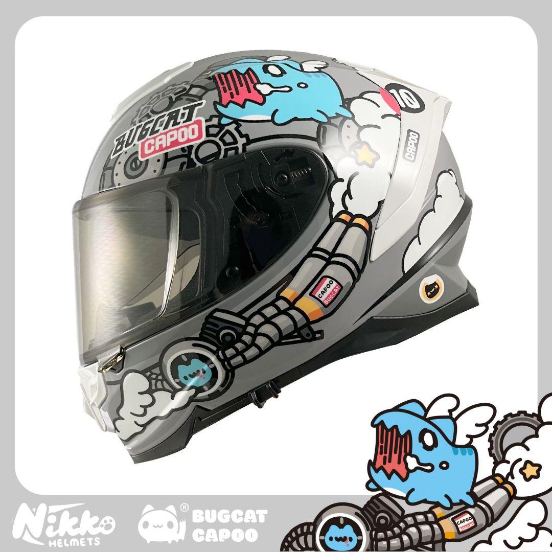 【送咖波一番賞刮刮卡】NIKKO N806 2025年咖波聯名款 急速咖波 獨家灰色款 亮面 全罩式安全帽