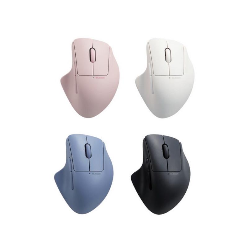ELECOM Shellpha 靜音雙模人體工學 5鍵滑鼠(M/S)-黑/白/藍/粉