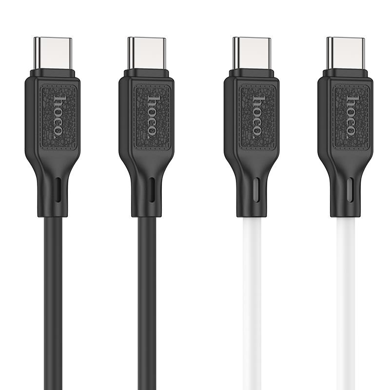【hoco.浩酷】X90 Type-C to Type-C 名酷60W矽膠充電數據線-1M (黑色/白色)