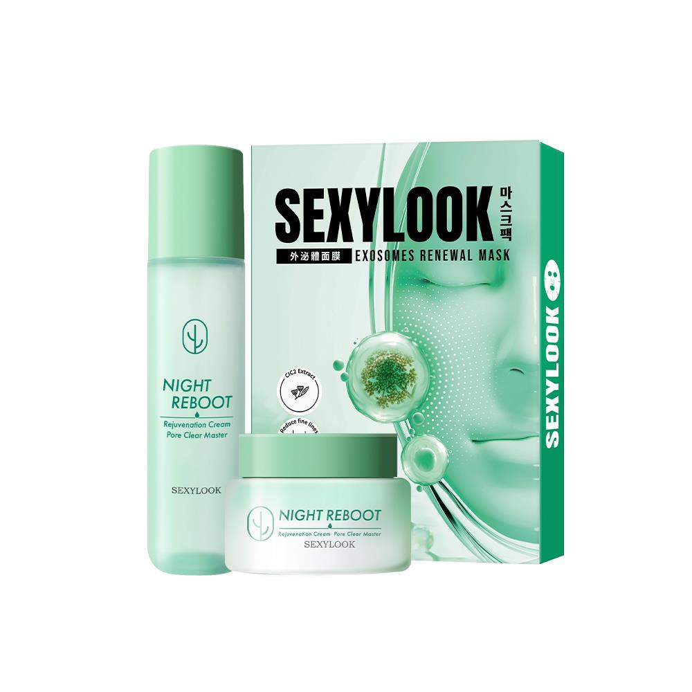 新品上市★【SEXYLOOK西西露】仙人掌夜光代謝水150ml+仙人掌夜光代謝霜50ml+外泌體面膜(海茴香水光/積雪草保濕)任選1盒_(預購商品6/22陸續出貨)