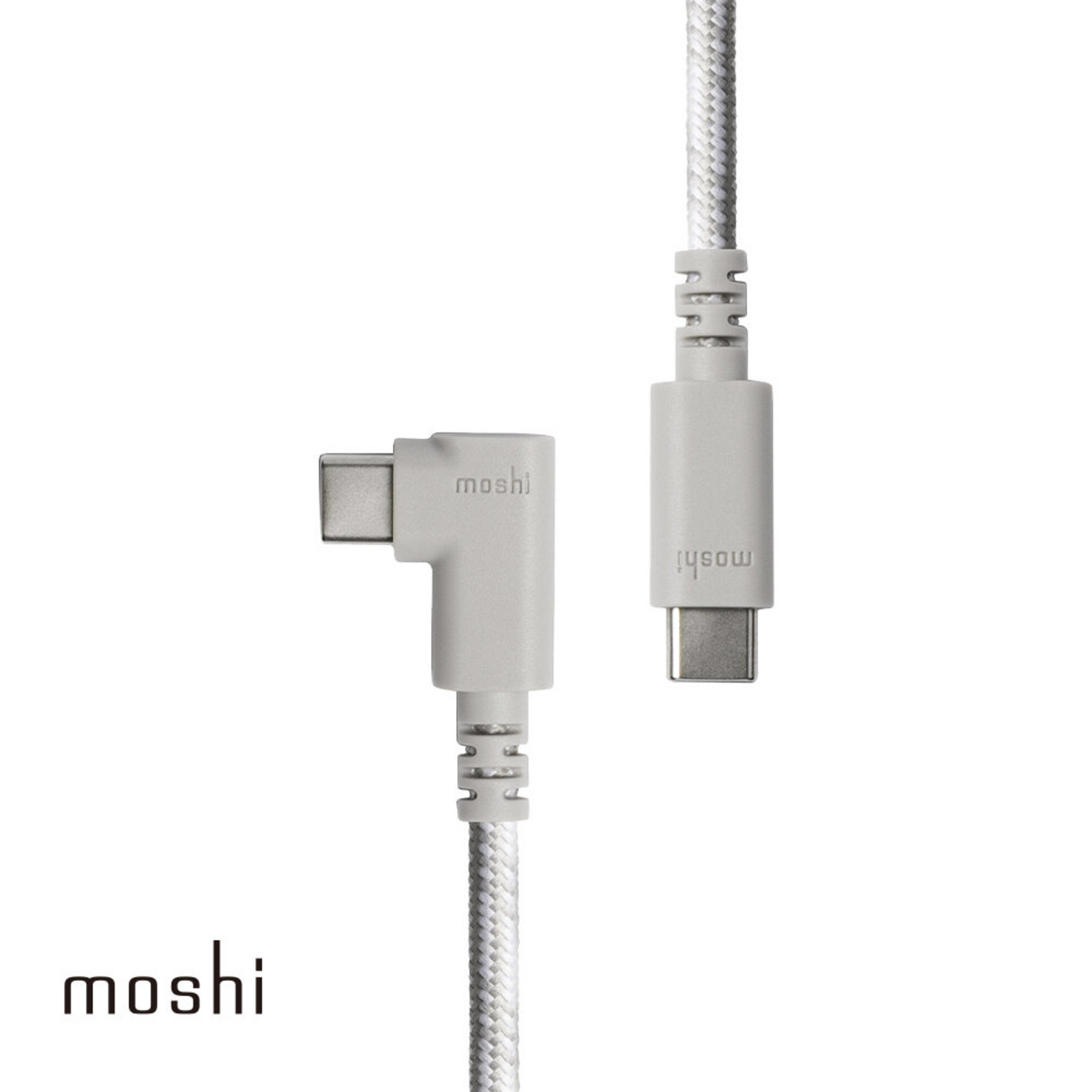 【Moshi】90度彎頭充電傳輸線1.5m(適用機型所有支持 USB-C 的裝置（數據/電源）)