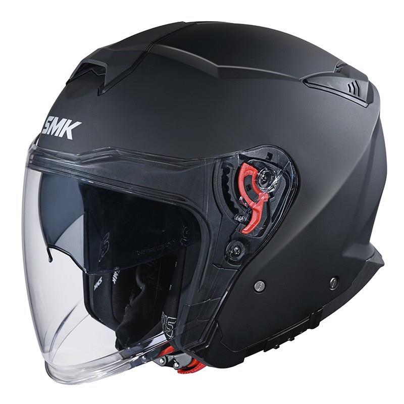 【高階開放式】SMK GTJ 素色 消光黑 MATT BLACK MA200 3/4罩式安全帽